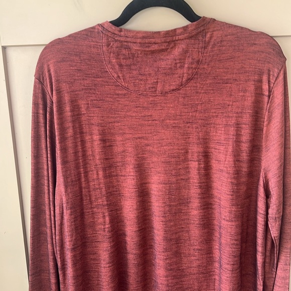 Bombas Men's L Merino Wool Blend Crew Neck Long Sleeve Base Layer T-Shirt Rust - Picture 6 of 6